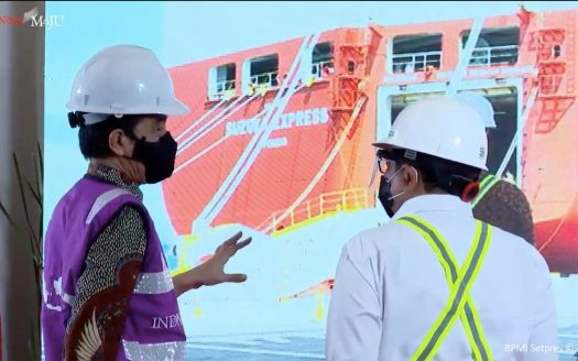 Presiden Joko Widodo meresmikan Pelabuhan Internasional Patimban, secara virtual, Minggu, 20/12/2020. (dok. setkab.go.id)