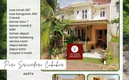Turun Harga Dijual Cepat rumah Puri Sriwedari Cibubur