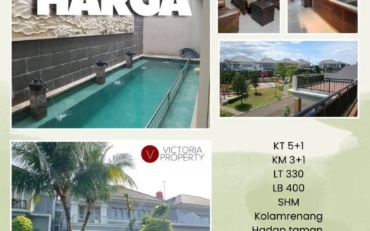 Dijual rumah di Kota wisata cibubur ada kolam renang dan hadap taman