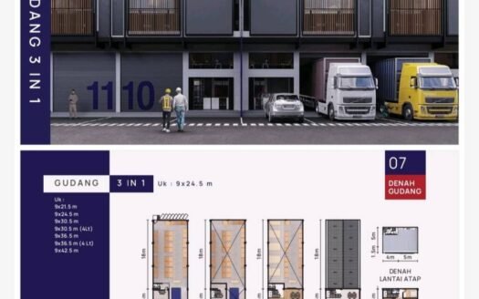 Dijual Gudang 3 in1 Duta Indah Starhub Tangerang Kota