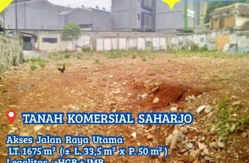 Dijual Tanah Komersial Saharjo Lokasi Strategis Area Kawasan Bisnis Akses Jalan Raya