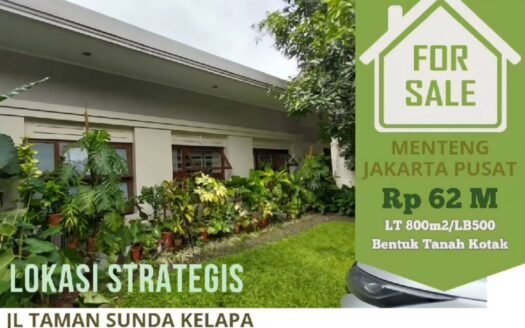 Turun Harga, Dijual Cepat Rumah di Jl. Taman Sunda Kelapa, Menteng, Jakarta Pusat