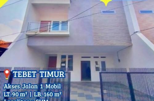 Dijual Rumah Tebet Timur Lokasi Strategis Nyaman Jalan 1 Mobil