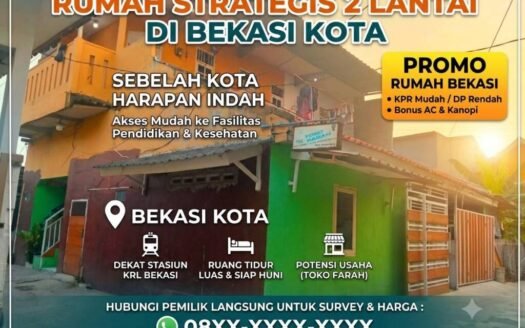 Dijual Rumah RUMAH STRATEGIS 2 LANTAI DI BEKASI KOTA di Jalan Raya Kaliabang Tengah