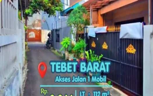 Dijual Rumah Tebet Barat Lokasi Strategis Nyaman Jalan 1 Mobil