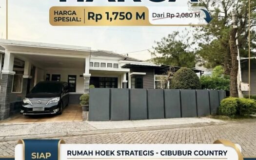 Turun Harga !!  Jual Rumah Hoek Cibubur Country Cikeas Bogor