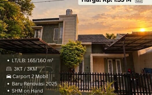 Dijual Rumah Posisi Hook Di Bukit Golf Riverside Cibubur