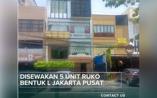 Disewakan 5 Unit Ruko Bentuk L Strategis Di Jakarta Pusat P1252
